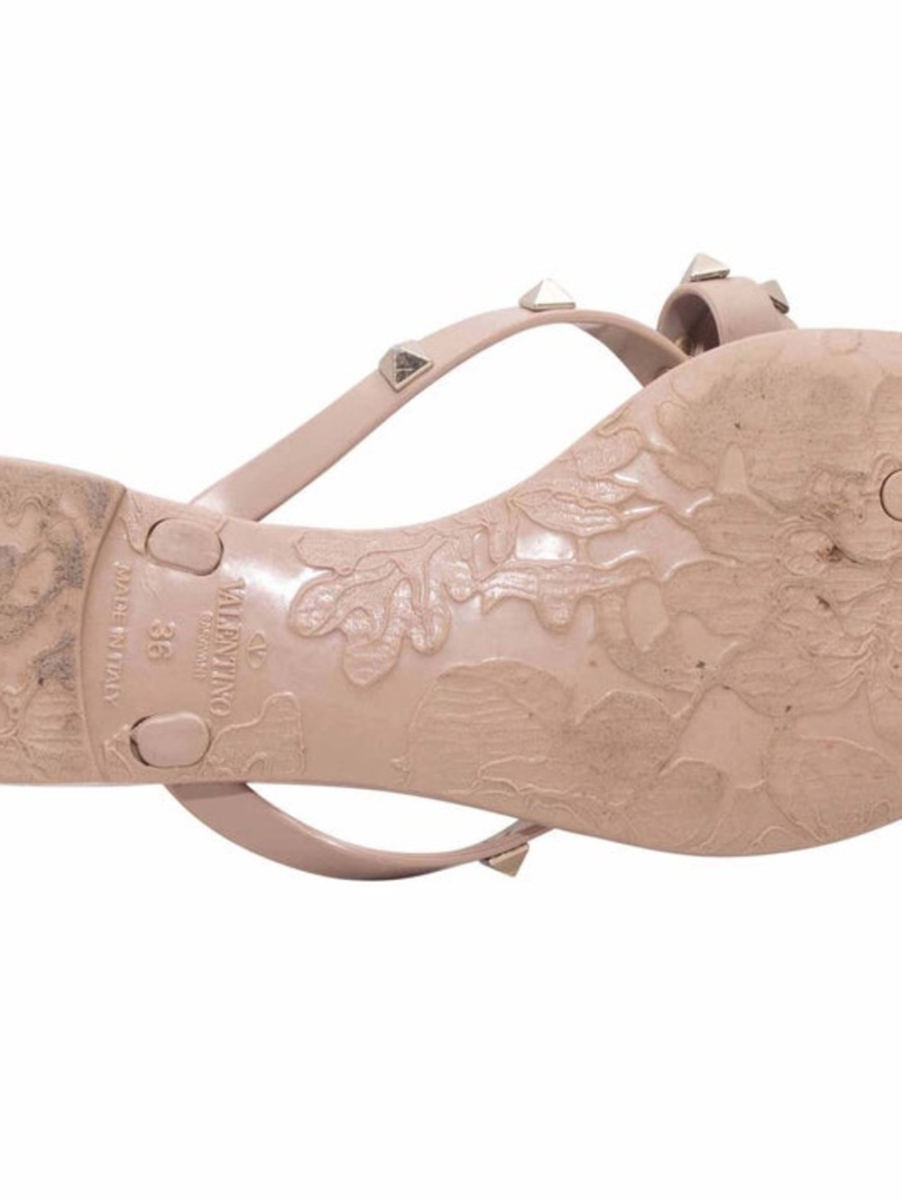 VALENTINO RUBBER ROCKSTUD THONG SANDALS SIZE 36 - Picture 5 of 5